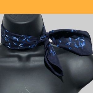 Vintage Blue Floral Neck Scarf